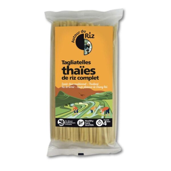 TAGLIATELLES THAIES DE RIZ COMPLET THAILANDE BIO 400G