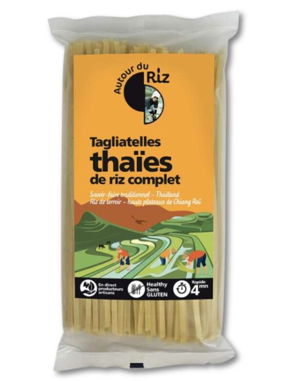 TAGLIATELLES THAIES DE RIZ COMPLET THAILANDE BIO 400G